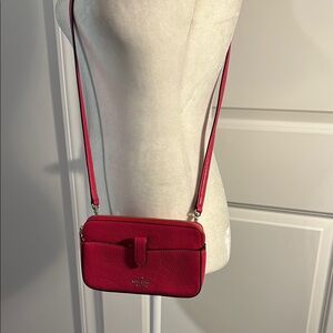 Kate Spade New York Vibrant Fuchsia Red Small Like New Crossbody Bag